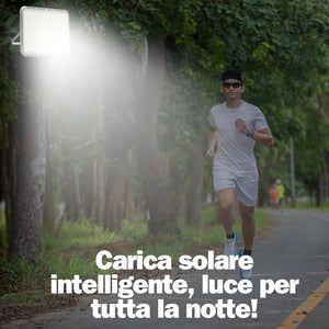Faretto LED Solare da Esterno 600W, Faro con Sensore Crepuscolare e 150 LED