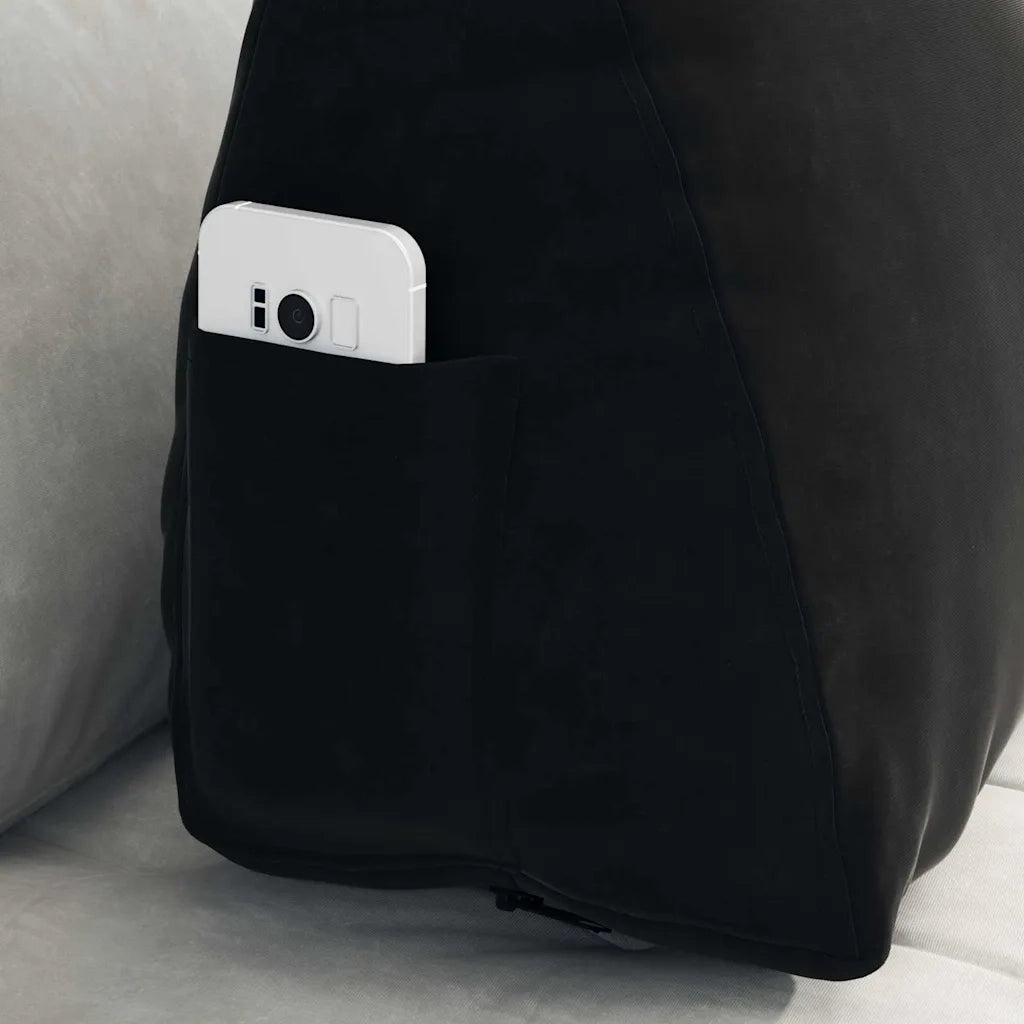 Cuscino per Schiena Nero 60 x 20 x 50 cm Tessuto in Cords