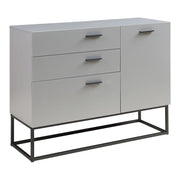 Credenza/cassettiera/mobile contenitore 75 x 100 x 35 cm per soggiorno ingresso camera da letto grigio chiaro 03_0009032