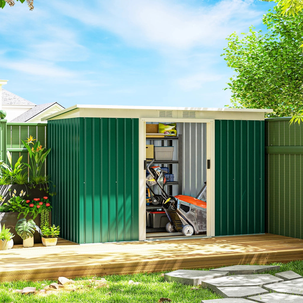 Casetta da Giardino in Acciaio ¨C zephmum ¨C Verde Scuro 280x130x172 cm