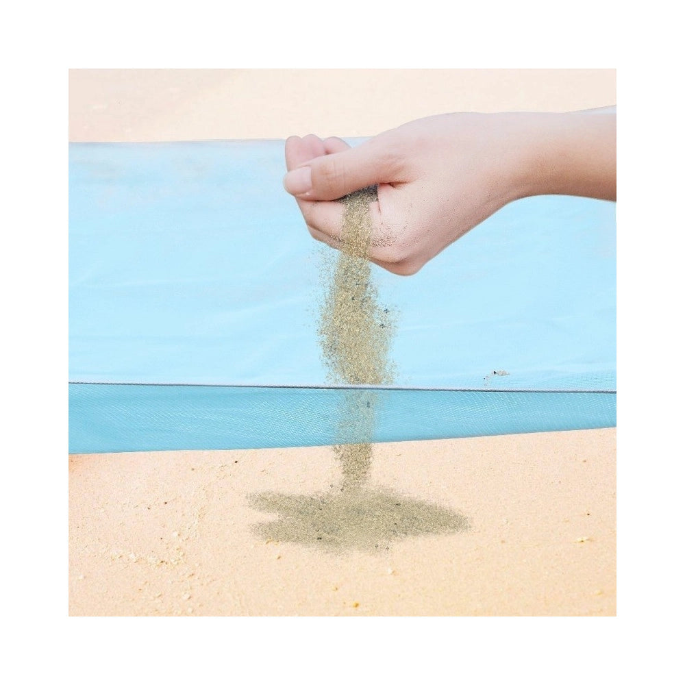 Trade Shop - Telo Mare Anti Sabbia Sand Free Mat Rimuovi Sabbia Telo Utile Pic-nic Campeggio -