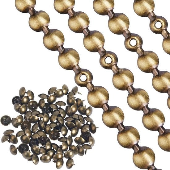 Tasselli Decorativi in Metallo con Testa Sferica e Capocchia Luccicante, 90 pezzi, 105 mm, per Trasformare i Mobili in Stile Bronzo Antico.