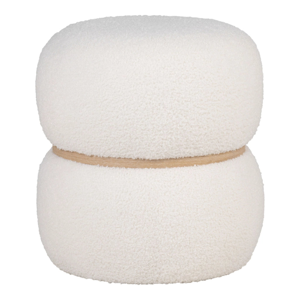Pouf Milford, Bianco, Poliestere, 38x38x41 cm