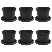 Fioriere | Cassetta per fiori | Vasi per Piante 6 pz Nero ? 12,5 x 10 cm Plastica