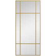 Specchio da parete 110 x 50 cm, specchio decorativo con cornice in metallo, specchio rettangolare per camera da letto, bagno, oro