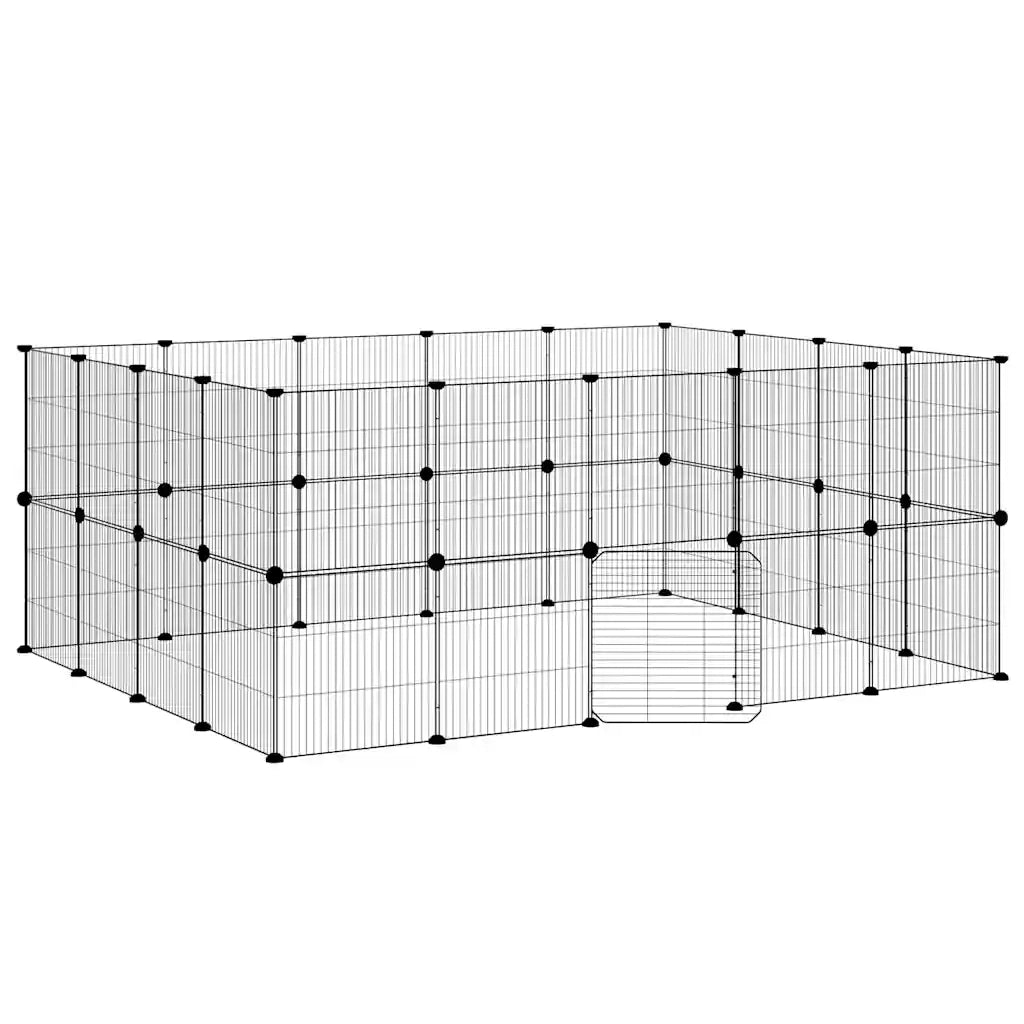 Gabbia per Animali 36 Pannelli con Porta Nera 35x35 cm Acciaio CFW5904175