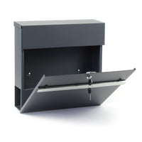 Cassetta postale con vano portagiornale V50 antracite + inox 370 x 105 x 370 mm