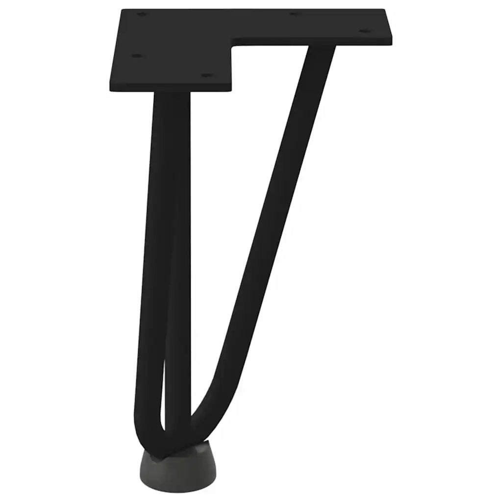 Gambe a forcina per tavolino da caffè 4 pz nere 20 cm in acciaio massiccio 4012432