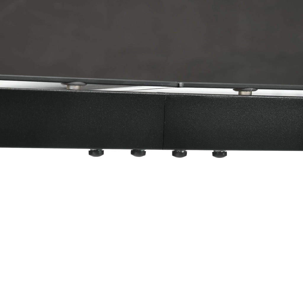 Tavolo da Giardino 180x80x72 cm in Alluminio e Vetro Temperato Nero