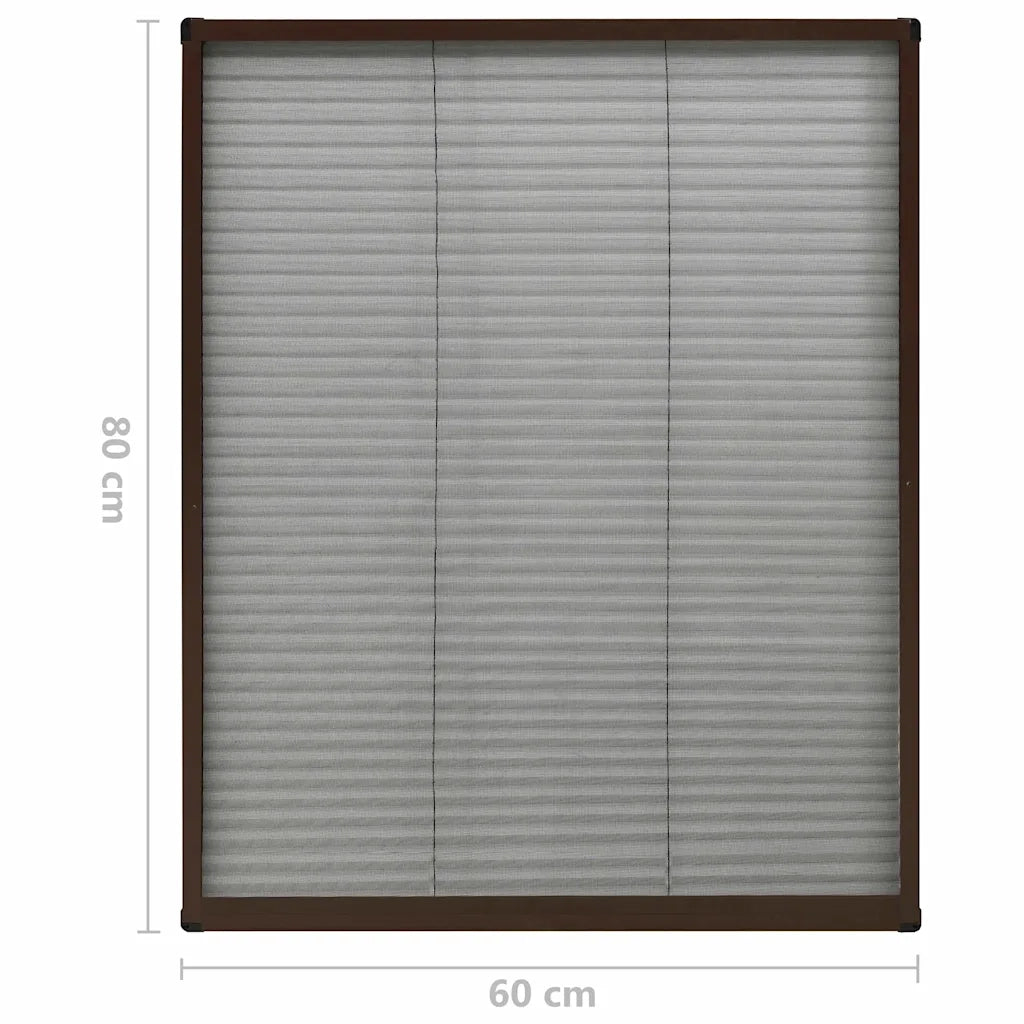 Zanzariera Plissettata Finestre in Alluminio Marrone 60x80 cm CFW1288931