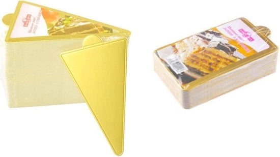Set di supporto per dolci in cartone di 200 - Rectangolare/Triangolare - Imbevibile in acqua - Riciclabile - Sostenibile - 10 x 6 cm / 11.7 x 8 cm - Tavola per dolci