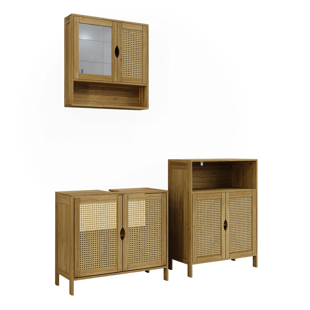 Set di mobili da bagno Liora Bambù 3 parti Vicco