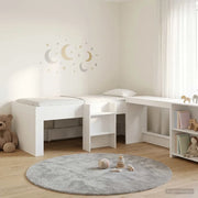 Letto alto per bambini con scrivania Bianco 80 x 200 cm