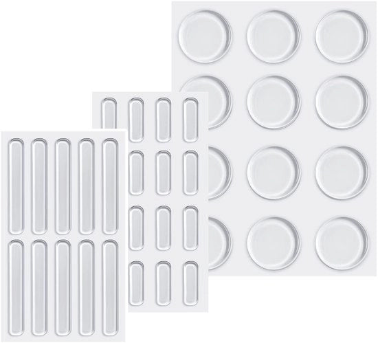 Piedini in gomma trasparenti - Adesivi autoadesivi - Dampening anti vibrazioni - 38 pezzi - Pads antiscivolo - Adatti per mobili - Silicone