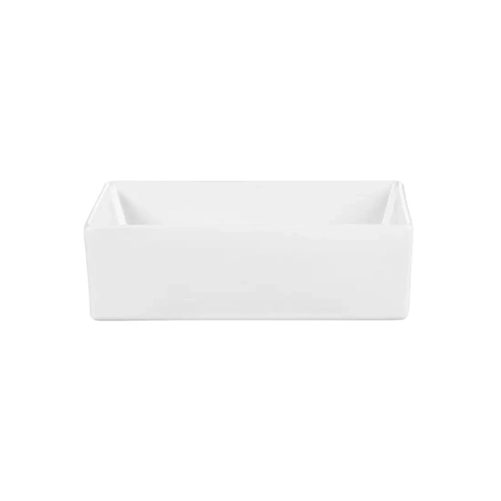 Lavabo rettangolare da appoggio 35x22 cm in ceramica bianca lucida