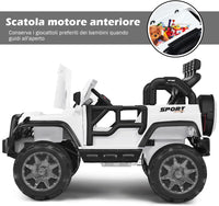 Auto Macchina Elettrica per Bambini 12V, Veicolo Elettrico a Batteria a 2 Posti, con Telecomando 2,4 G, Porta USB e AUX, per Bambini 3+ Anni (Bianco)