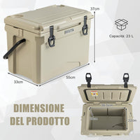 Frigorifero Portatile da 21 Litri, Frigorifero da Campeggio con Portabicchieri Integrati, Regolo e Apribottiglie, Freddo Fino 5-7 Giorni, per Barbecue, Campeggio, Picnic, Pesca