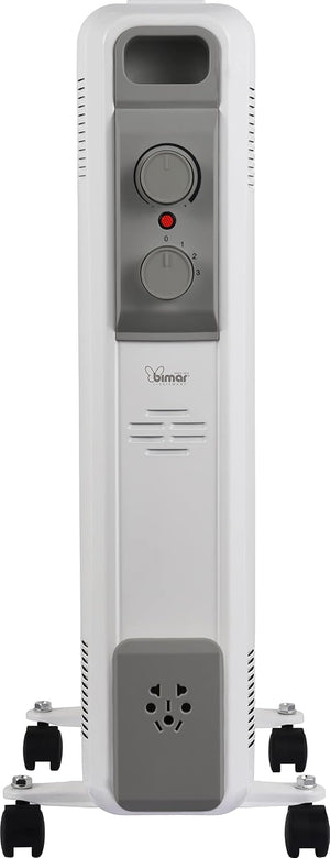 Bimar HO429 Termosifone Elettrico, Radiatore ad Olio a Basso Consumo, Calorifero con 9 Elementi e 5 Canali di Circolazione