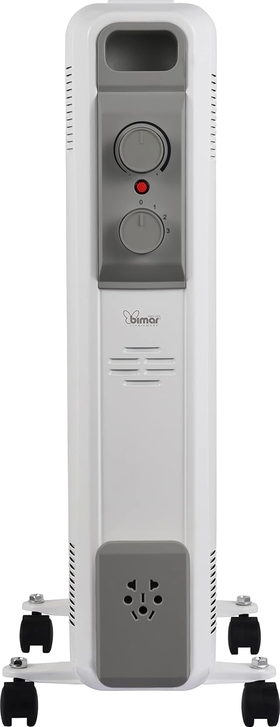 Bimar HO429 Termosifone Elettrico, Radiatore ad Olio a Basso Consumo, Calorifero con 9 Elementi e 5 Canali di Circolazione