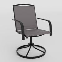 Set di 2 Sedie da Patio Girevoli, Poltrone a Dondolo in Rete a 360° con Schienale Alto e Base Rotonda in Metallo, Sedia a Dondolo Robuste per Giardino Balcone, Portata 150 kg (Marrone)