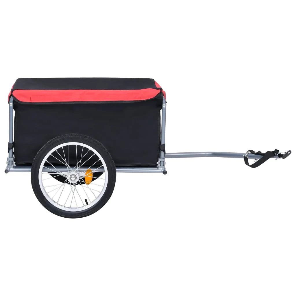 Rimorchio per bicicletta 65 kg nero e rosso 02_0004493