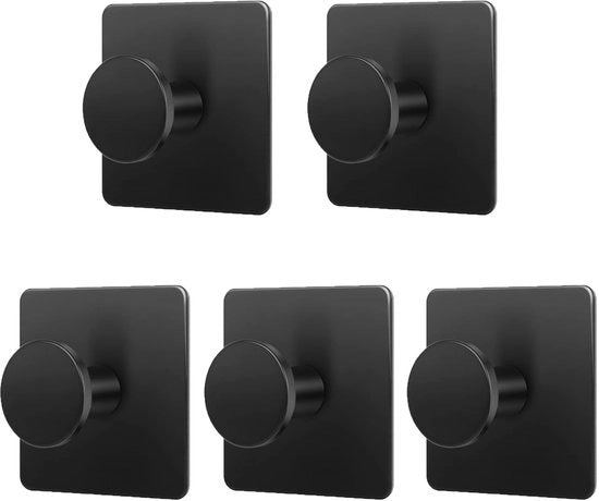 Hanger da Parete Autoadesivi in Acciaio Inossidabile, Ideali per Bagno e Cucina, Set da 5 Pezzi