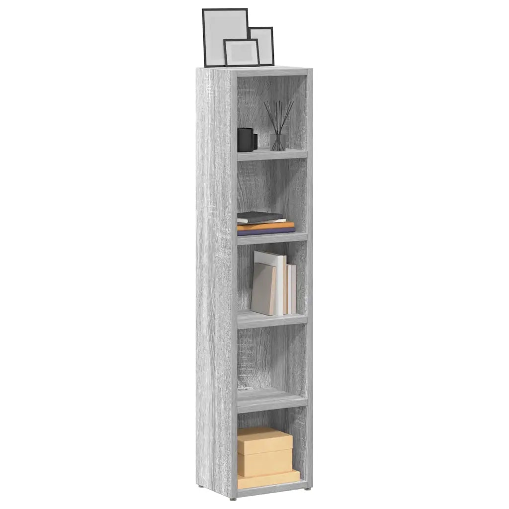 Mobili Porta CD 2pz Grigio Sonoma 21x16x93,5 Legno Multistrato 815319