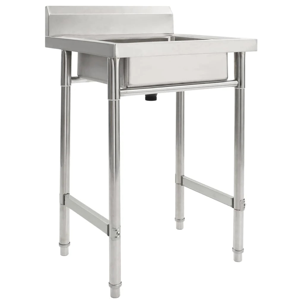 Lavello professionale da cucina vasca singola 60 x 60 cm acciaio inox 02_0002331