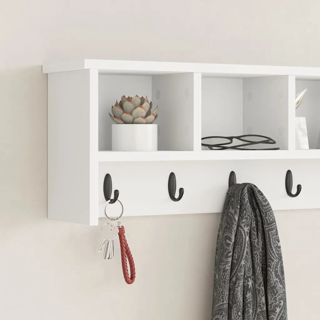 Appendiabiti a muro Bianco 100 x 16 x 26 cm Legno multistrato CFW9097994