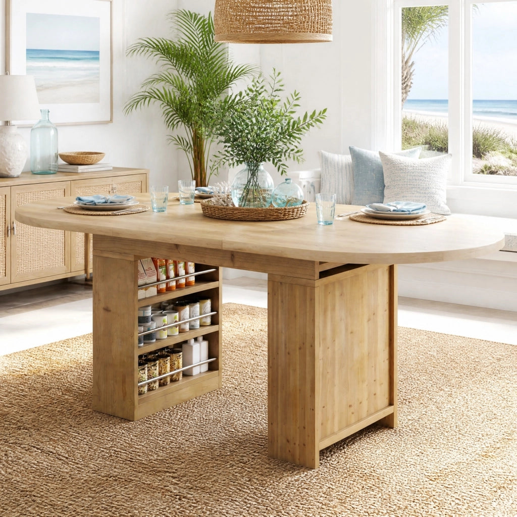 Tavolo da pranzo allungabile scandinavo in MDF rovere