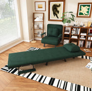 Poltrona letto reclinabile 185x60 cm a 5 posizioni in chenille verde