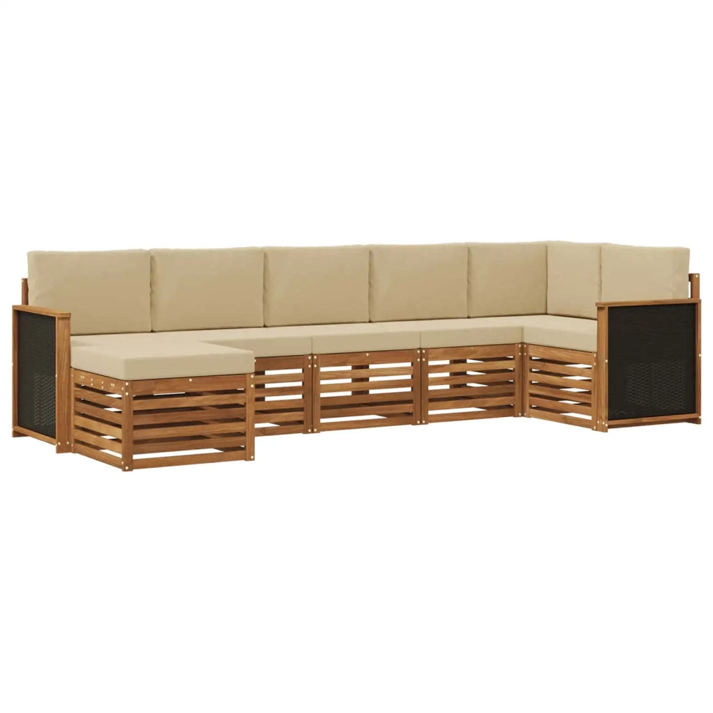 Set divano sezionale con cuscino 6 pcs Naturale 3384614