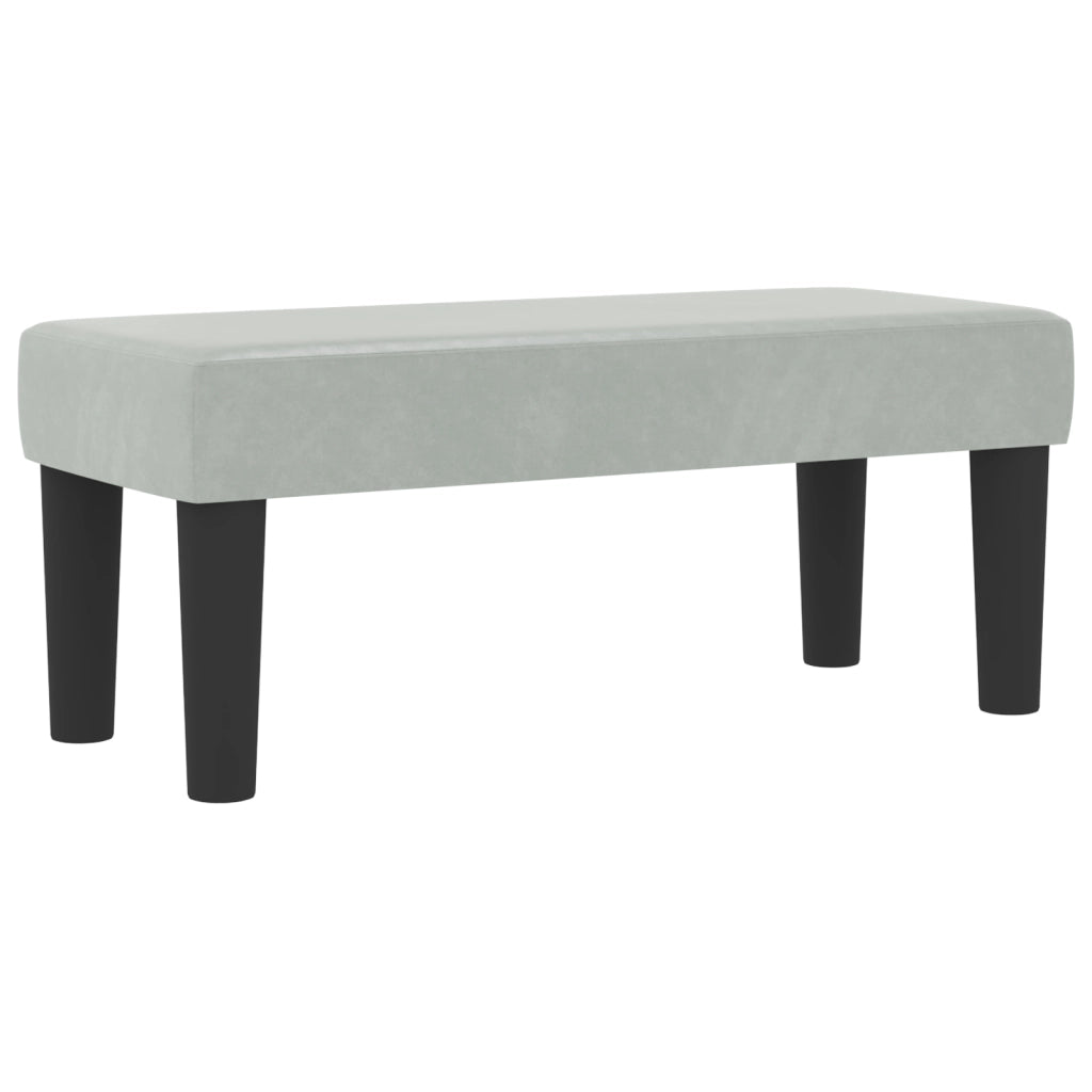 Letto con Box Spring con Materasso e Panca Grigio Chiaro 80x200 cm Velluto