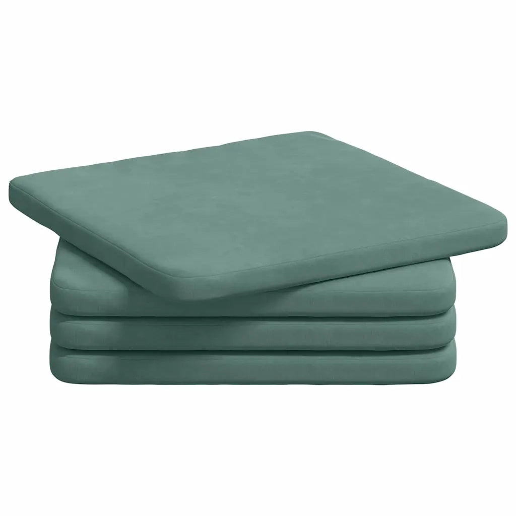 Cuscini per Seduta 4 pcs Verde Mare 40 x 40 x 3 cm Velluto 42015216