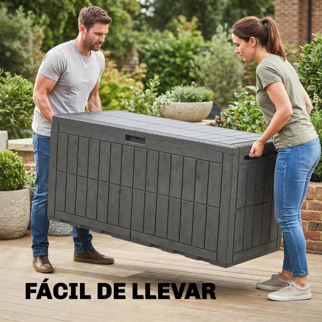 Arc¨®n da Giardino in Resina ¨C zephmum ¨C 440L Antracite con Tapa Bloqueable