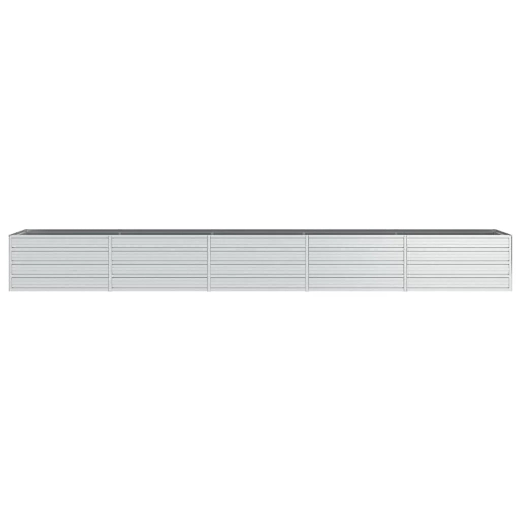 Fioriera rialzata per piante fiori patio giardino 400 x 80 x 45 cm acciaio zincato argento 02_0039446