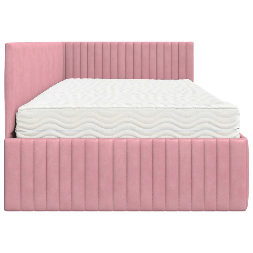 Struttura Letto Angolare con Materasso 2 pcs Grigio Velluto 3393821