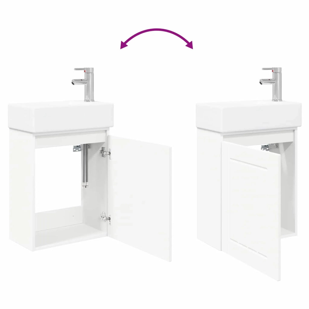 Mobile bagno con rubinetto Bianco 45,5 x 25,5 x 84 cm
