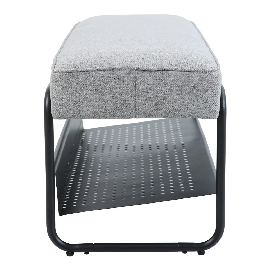 Panca portascarpe 90 x 37 x 42 cm metallo grigio 03_0008977