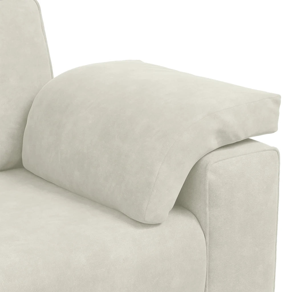 vidaXL Divano Divanetto Crema 140 cm in Velluto
