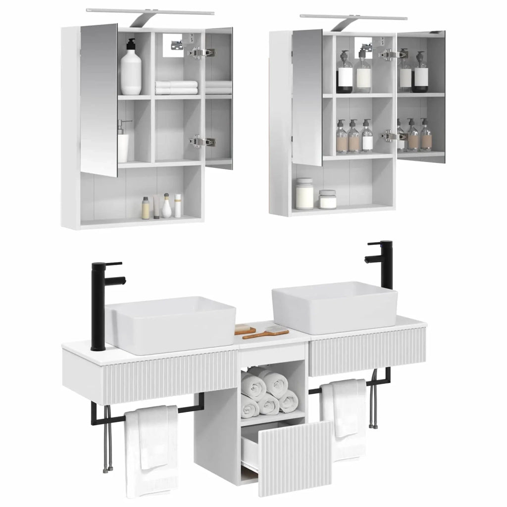 Set di Armadi da Bagno 5 pcs Bianco 50 x 14,5 x 70 cm 3406319