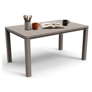 Tavolo da esterno Listowel, Base per picnic, Piano da pranzo da giardino, Banco outdoor multiuso, 147x90 h75 cm, Tortora