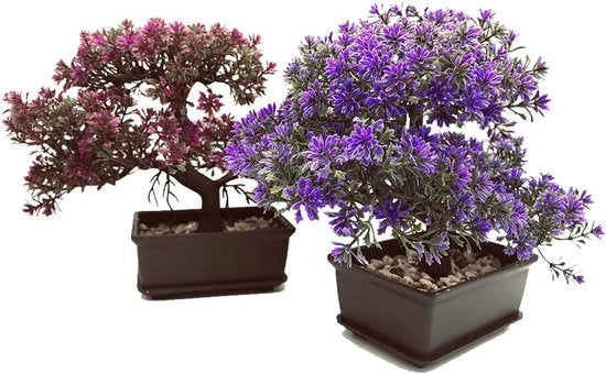 Pianta Bonsai Artificiale - Pianta Bonsai Artificiale - Boom Bonsai Giapponese - Pianta Artificiale Realistica - Pianta Bonsai Artificiale - Pianta Finta per Ufficio/Finestra/Terrazza Decorazione per Tavolo Decorazione per Ufficio, 2 pezzi