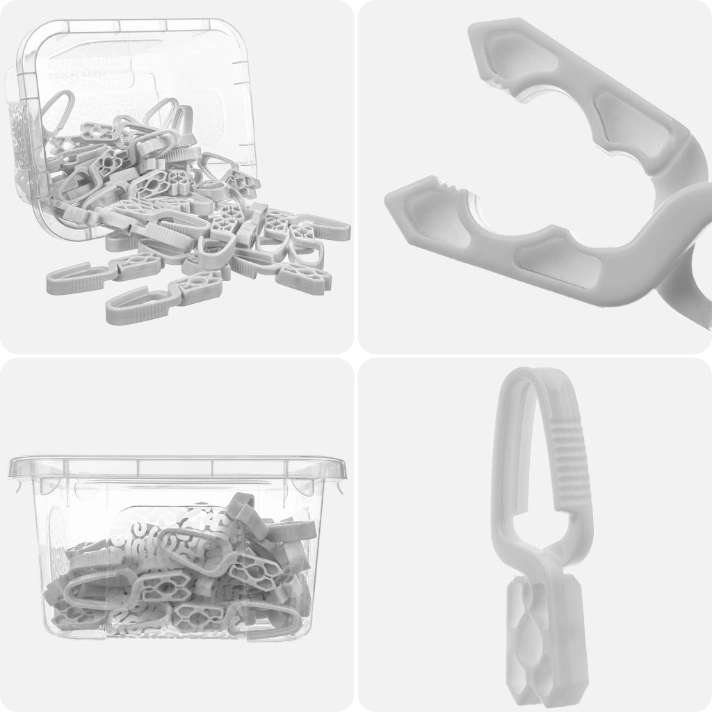 Mollette per bucato KADAX, set da 50 pezzi + contenitore con coperchio