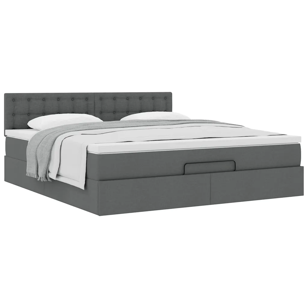 Struttura Letto Pouf con Materasso 160x200 cm in Tessuto 3311637