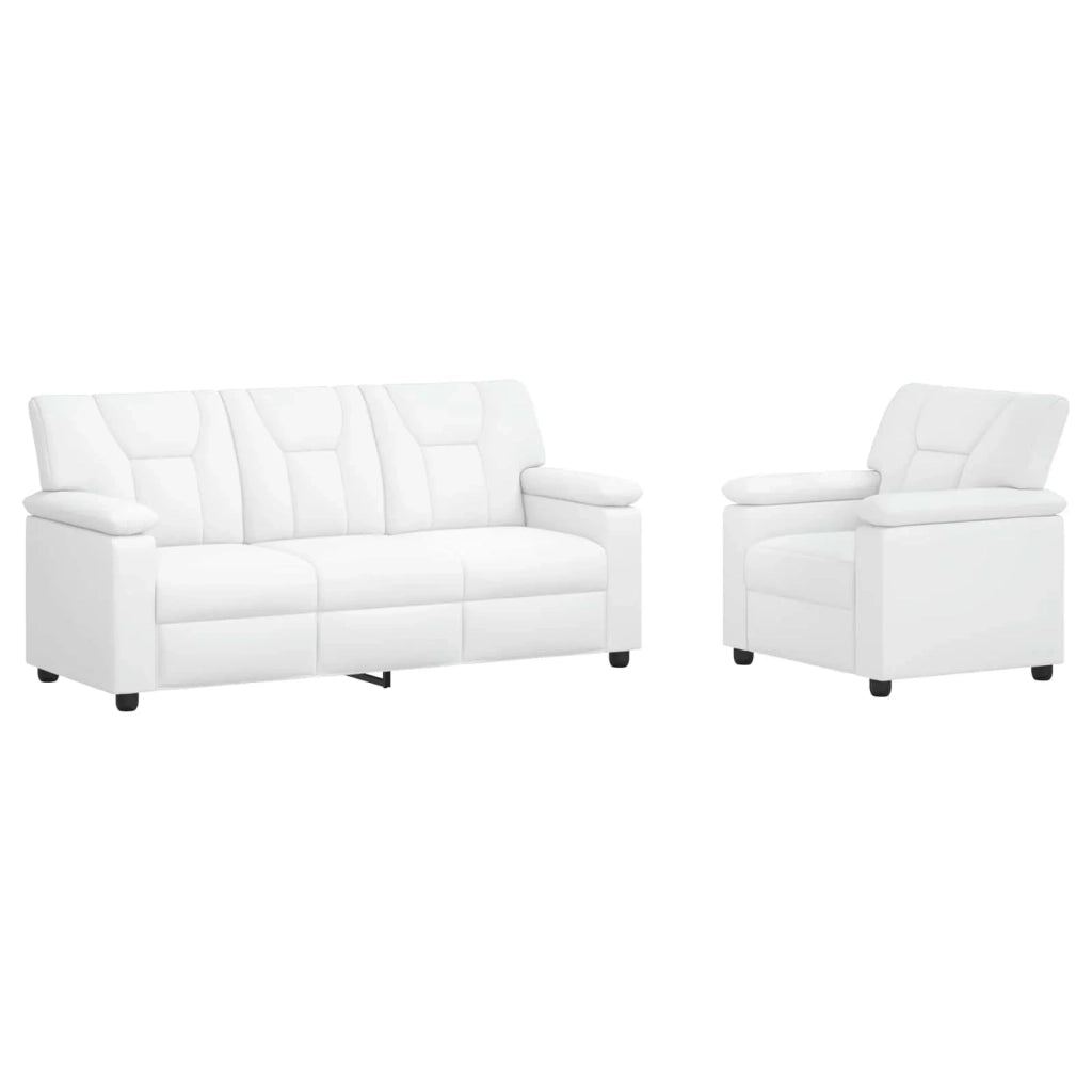 Set di divani 2 pcs Bianco Similpelle 3430541