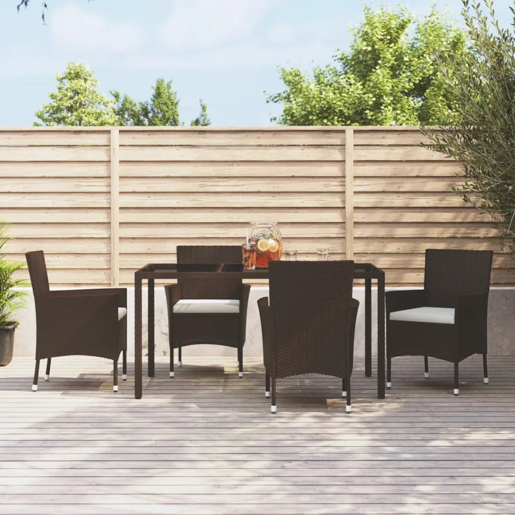 Sedie da giardino con cuscini 4 pz in polyrattan marrone (solo UK/IE/FI/NO) 362526