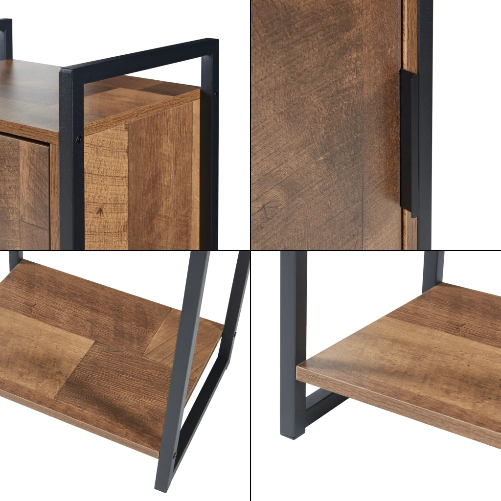 Armadio da Bagno Namsskogan 115x35x25 cm effetto Legno Intarsiato color Noce [en.casa]