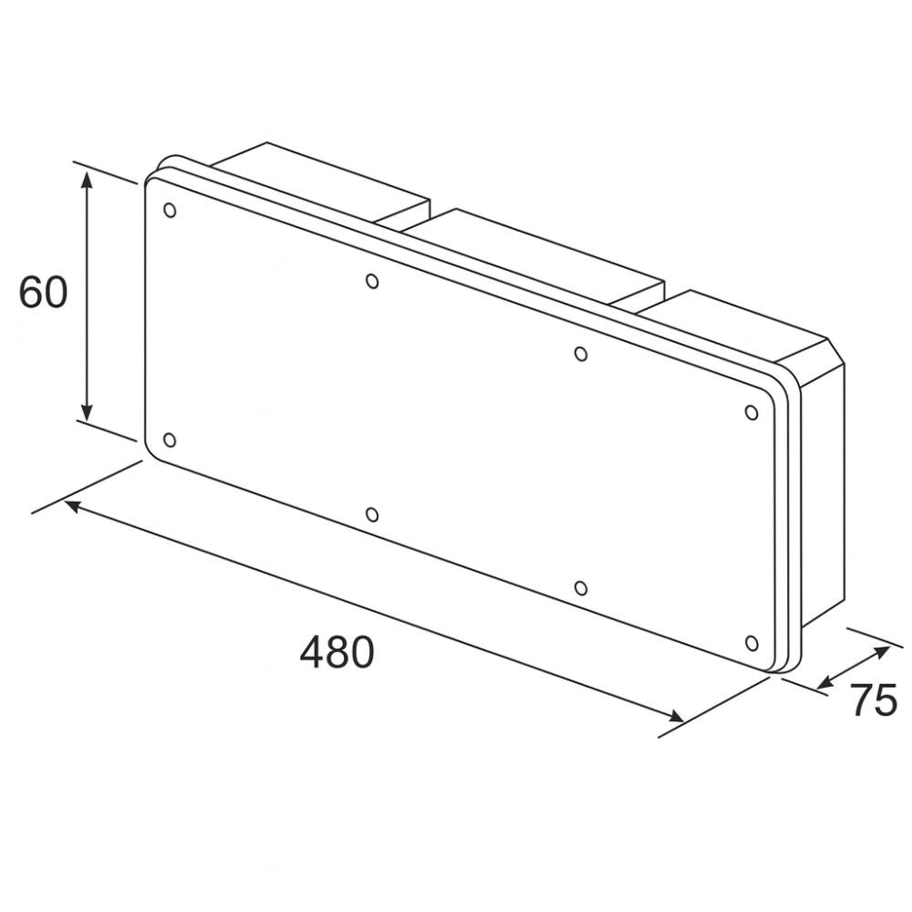 Gewiss cassette da incasso serie 48 in tecnopolimero con coperchio bianco *** dimensioni 480 x 160 x 75 millimetri, c...