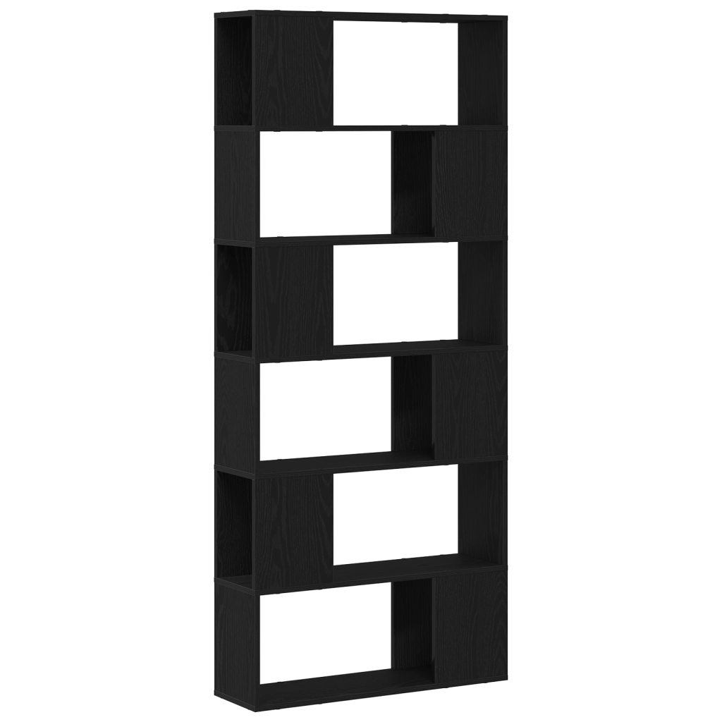 Scaffale  Nero Rovere 80x24x186 cm Legno ingegnerizzato